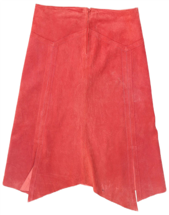 Danier Falda asimétrica de ante para mujer UK 14 Large W32 Poliéster rojo