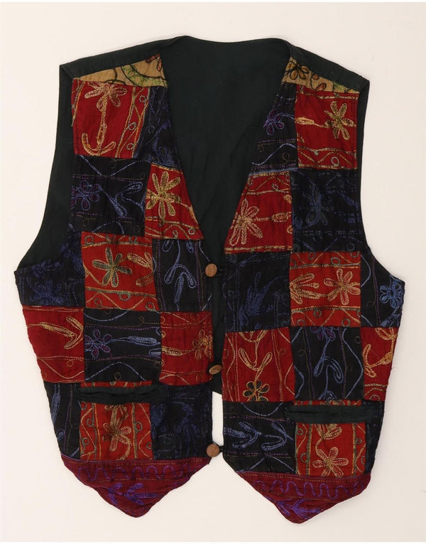 Chaleco vintage para hombre grande algodón patchwork multicolor