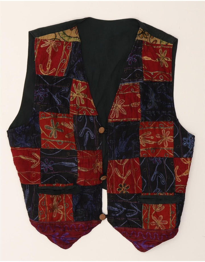 Chaleco vintage para hombre grande algodón patchwork multicolor