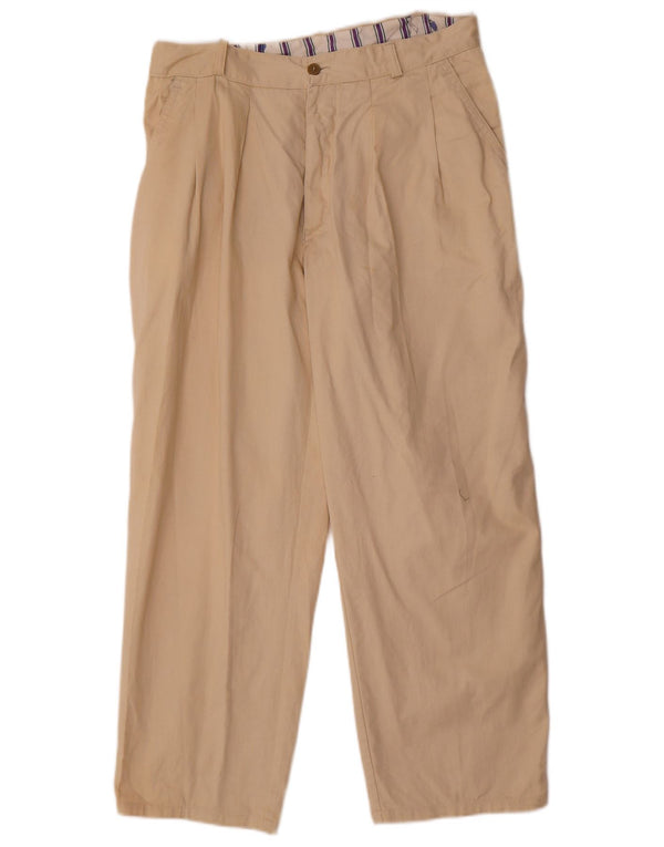 Vintage Hombres Pegged Chino Pantalones IT 50 Grande W34 L26 Beige