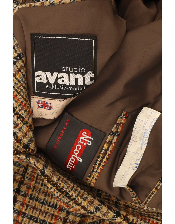 Avant Chaqueta tipo blazer de 2 botones para hombre IT 54 2XL Lana a cuadros marrón