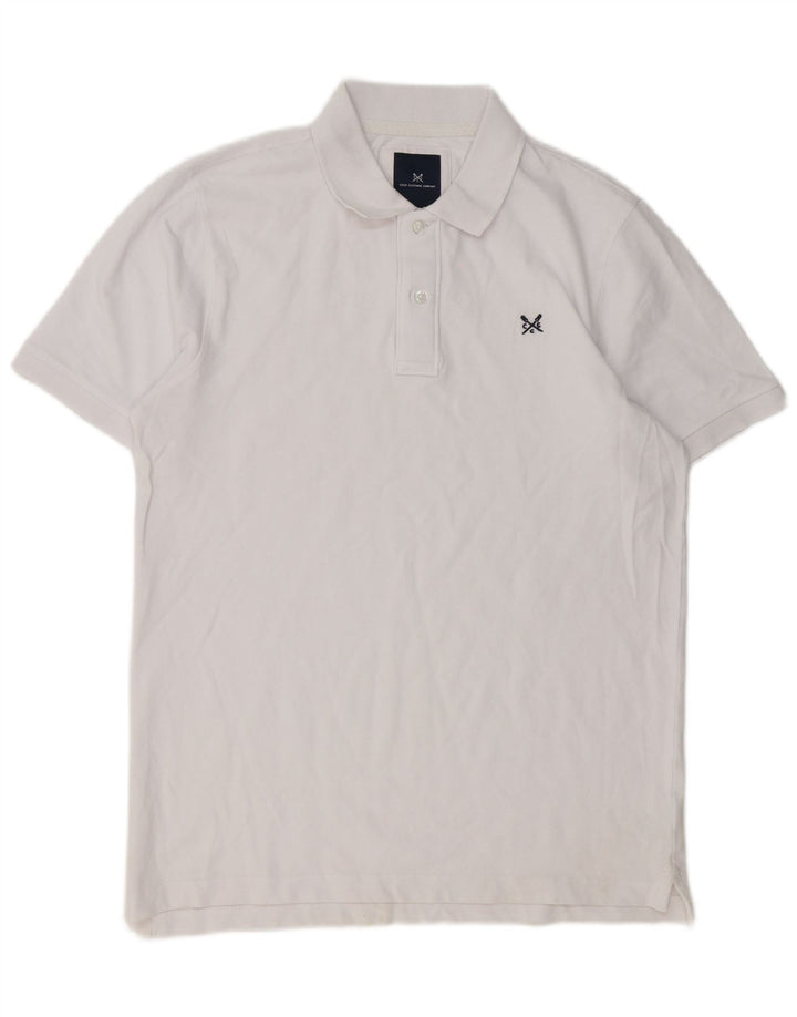 Crew Clothing Polo para hombre de algodón blanco grande