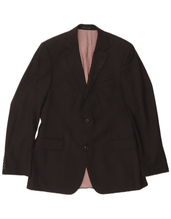 Hugo Boss Chaqueta tipo blazer de 2 botones para hombre Talla 102 Grande Lana negra