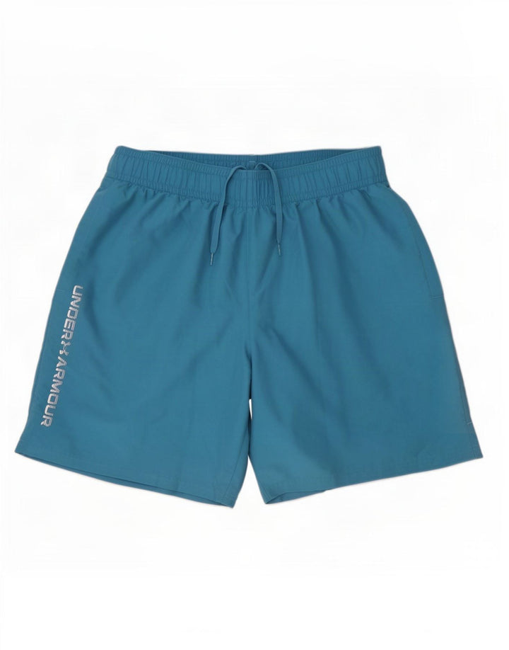Under Armour Pantalones cortos deportivos con gráficos para hombre Poliéster azul grande