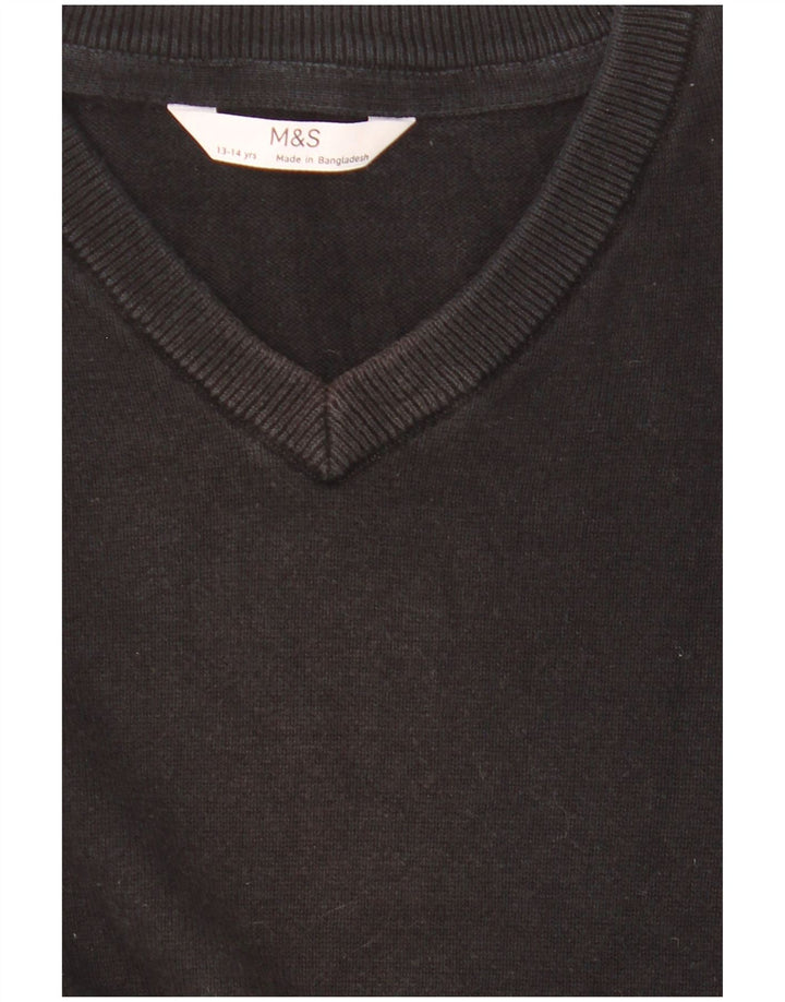 Marks & Spencer Jersey con cuello en V para niños 13-14 años Negro