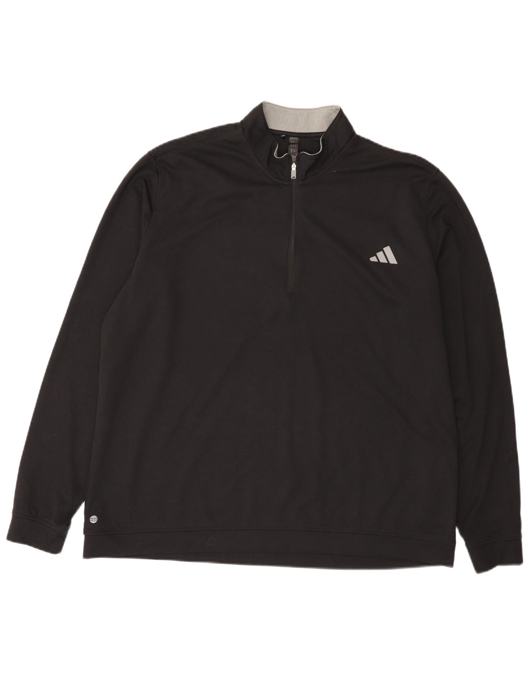 Adidas - Sudadera con cuello y cremallera para hombre, talla 2XL, poliéster negro