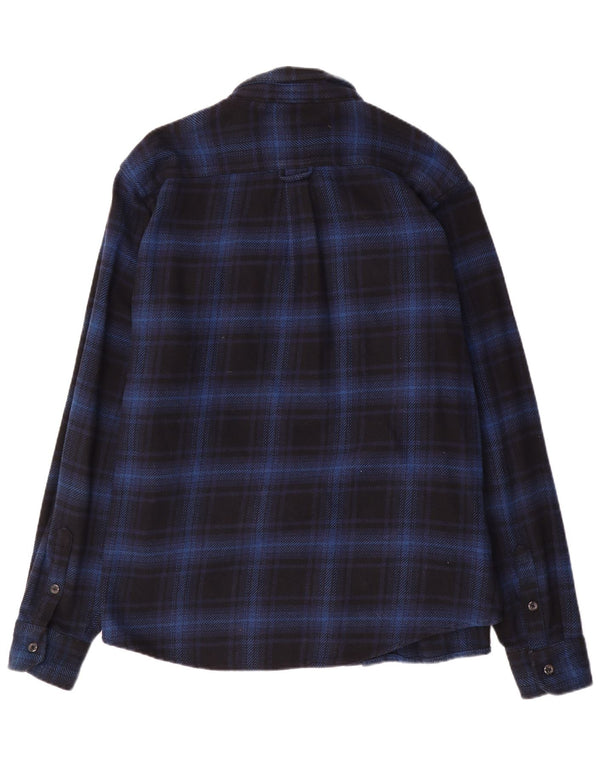 Orvis Camisa De Franela Hombre XL Algodón A Cuadros Azul Marino
