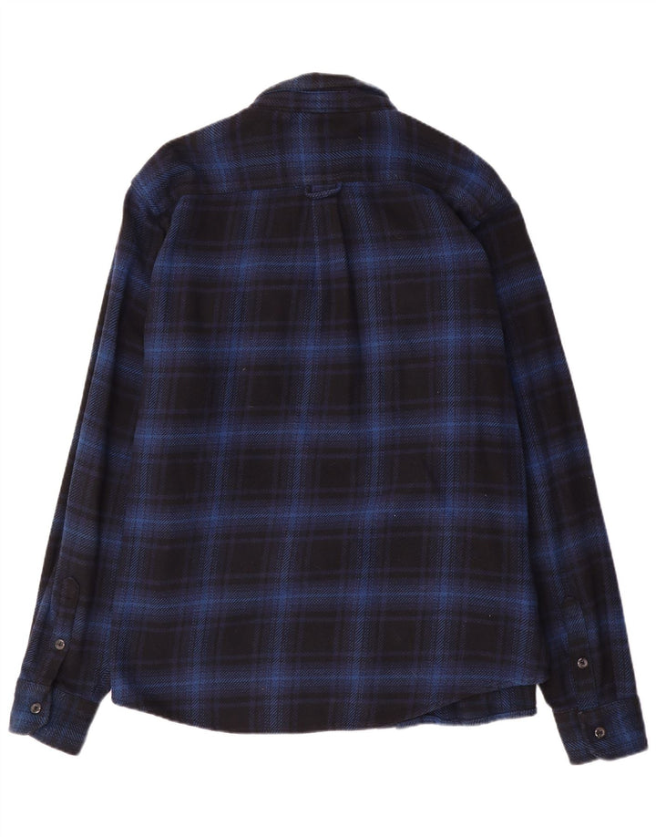 Orvis Camisa De Franela Hombre XL Algodón A Cuadros Azul Marino