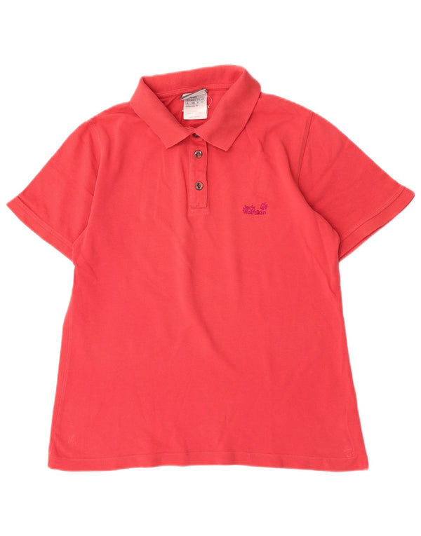 Jack Wolfskin Polo para mujer UK 10 Small Pink Cotton