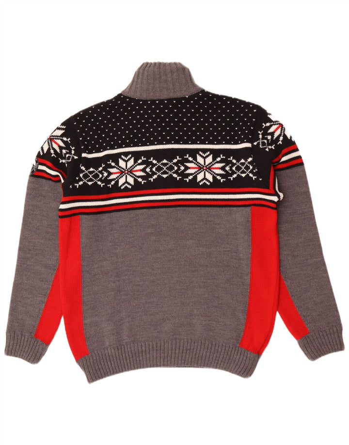 CMP Suéter tipo jersey con cuello y cremallera para hombre Acrílico gris Fair Isle grande