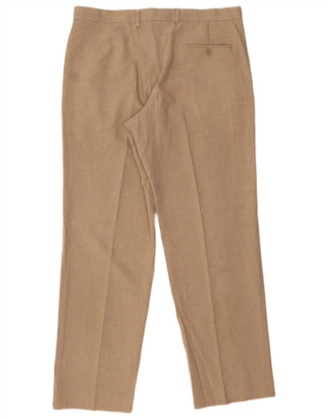MARKS & SPENCER Pantalón de traje recto para hombre W36 L31 Poliéster beige
