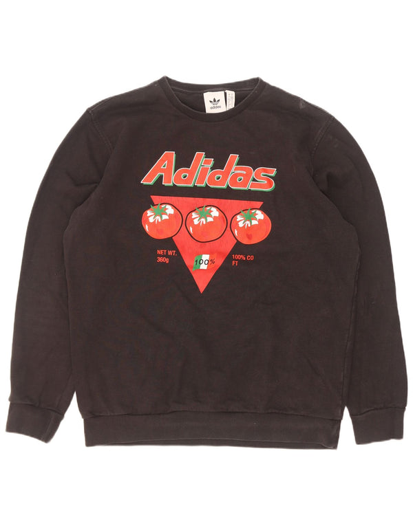 Adidas - Sudadera con gráfico para hombre, talla grande, algodón negro
