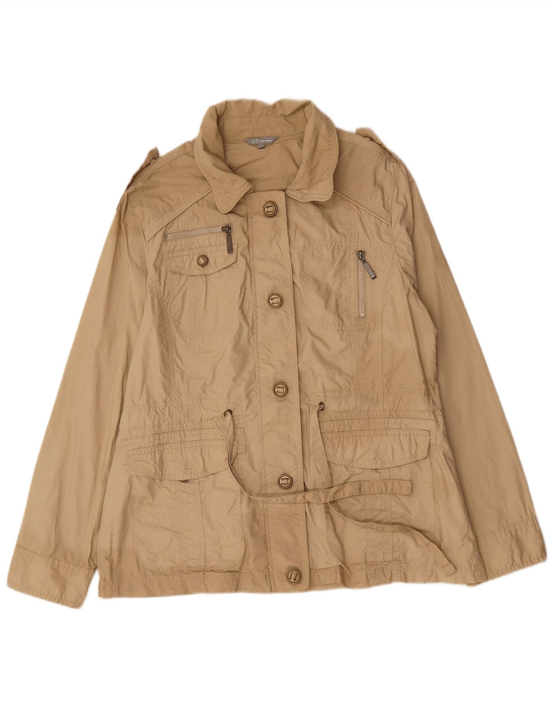 Marks & Spencer Chaqueta militar utilitaria para mujer Reino Unido 46 Grande Algodón beige