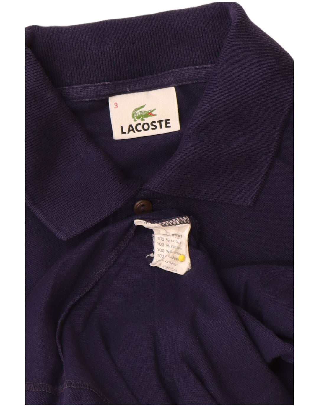 Lacoste Polo para hombre talla 3 pequeño algodón azul marino