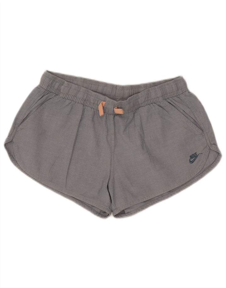 Nike - Pantalones cortos informales para mujer, talla pequeña, W27, algodón gris