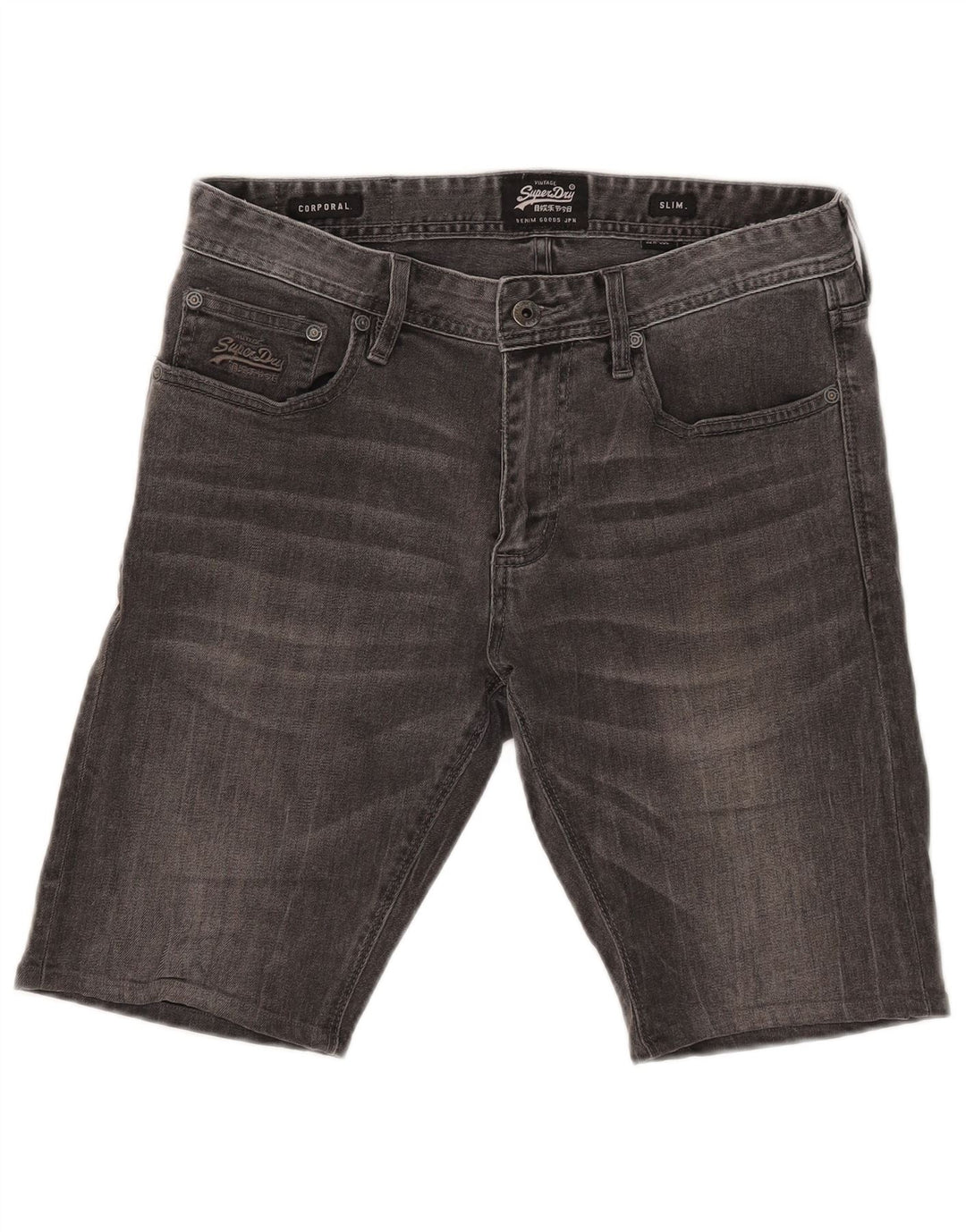 Superdry Pantalones cortos vaqueros ajustados Corporal para hombre W32 Algodón gris medio