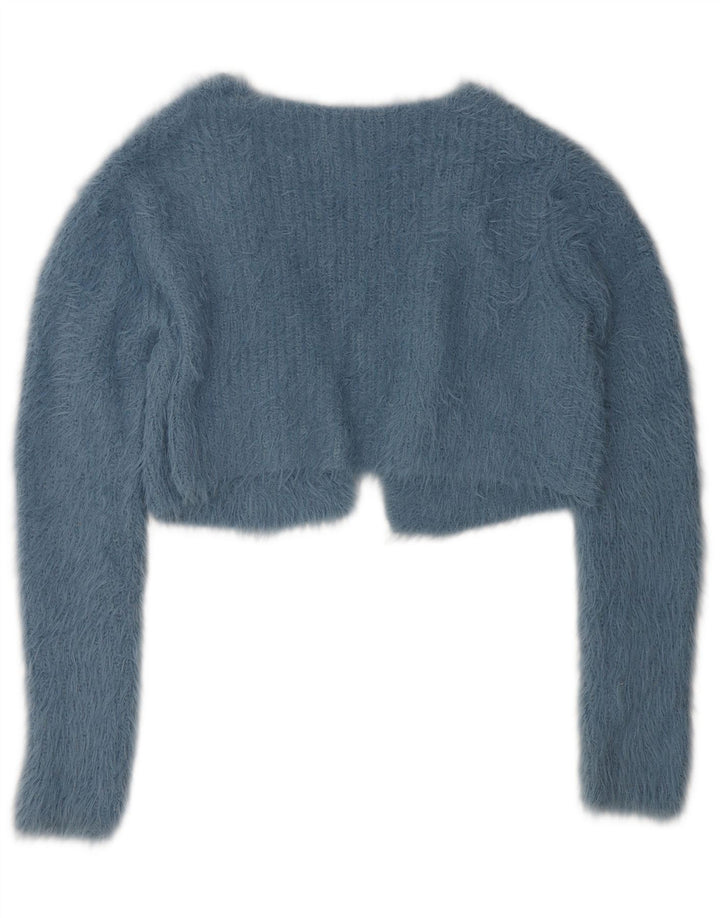 Zara Mujer Bolero Jumper UK 10 Pequeño Azul
