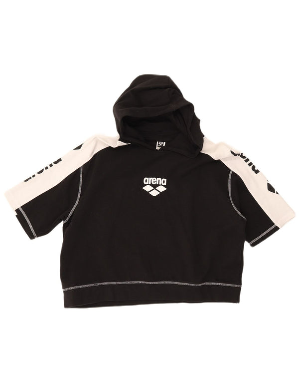 ARENA Jersey con capucha gráfica para mujer UK 46 Large Black Colourblock