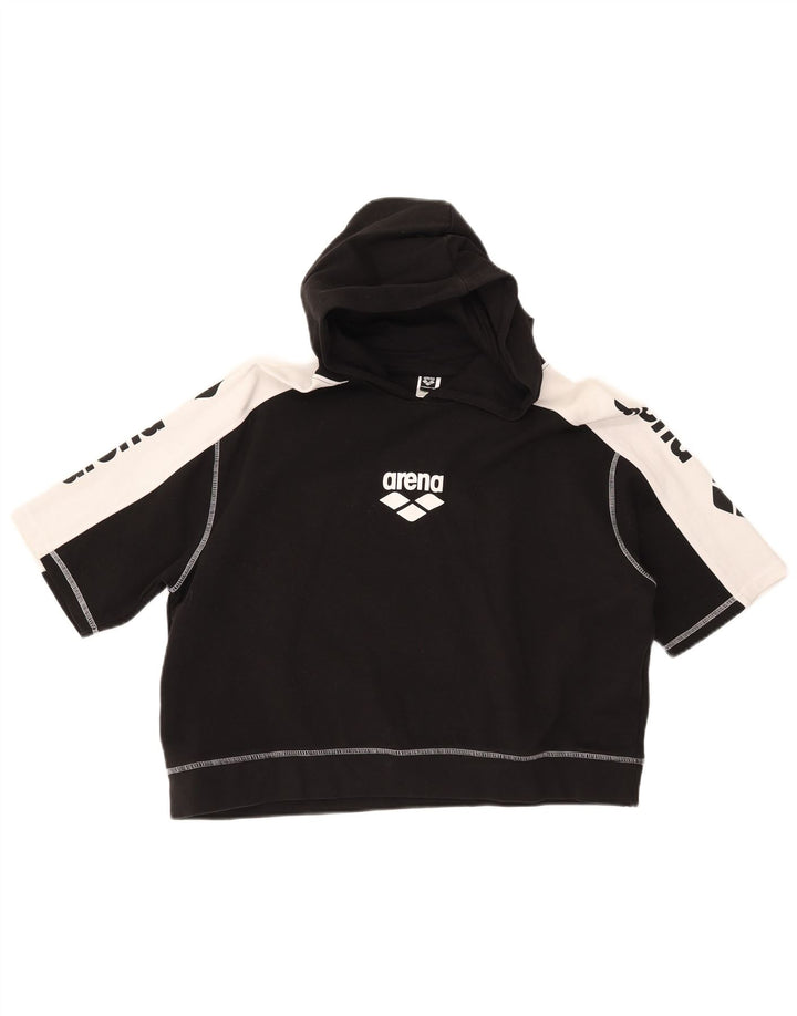 ARENA Jersey con capucha gráfica para mujer UK 46 Large Black Colourblock
