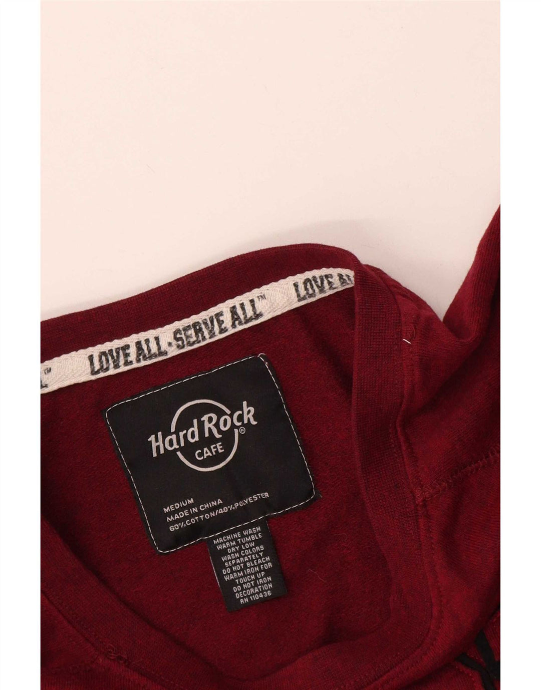 Hard Rock Cafe Mujer Phoenix Sudadera Jumper UK 14 Medium Borgoña