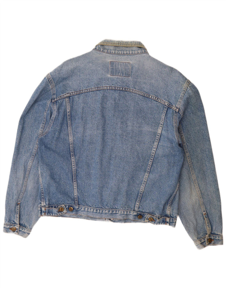 Vintage hombres chaqueta de mezclilla Reino Unido 42 XL algodón azul
