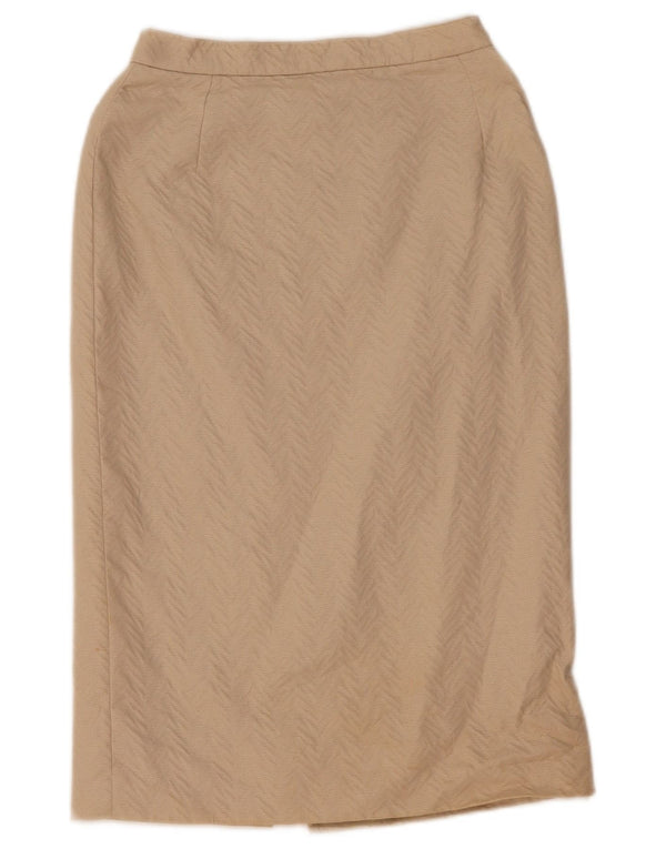 VINTAGE Falda recta para mujer W27 Pequeño Beige Chevron