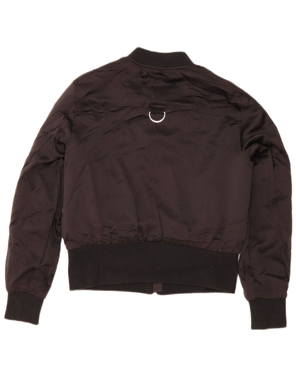 Zara Chaqueta Bomber Mujer UK 44 Mediana Poliéster Negro
