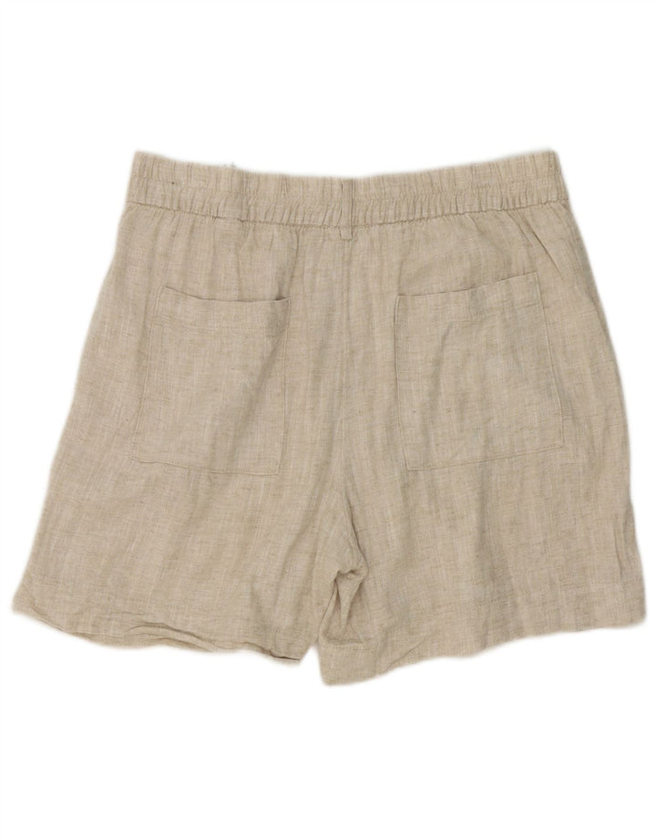 Marks & Spencer Pantalones cortos chinos para mujer UK 12 Medium W32 Beige Linen