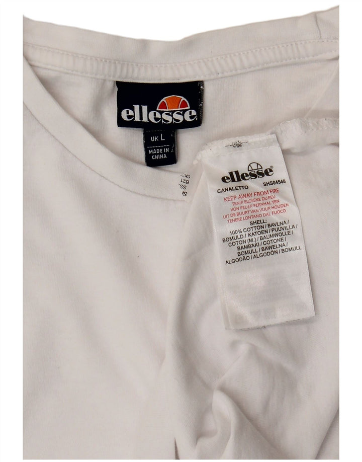 Ellesse - Camiseta para hombre, talla grande, algodón blanco