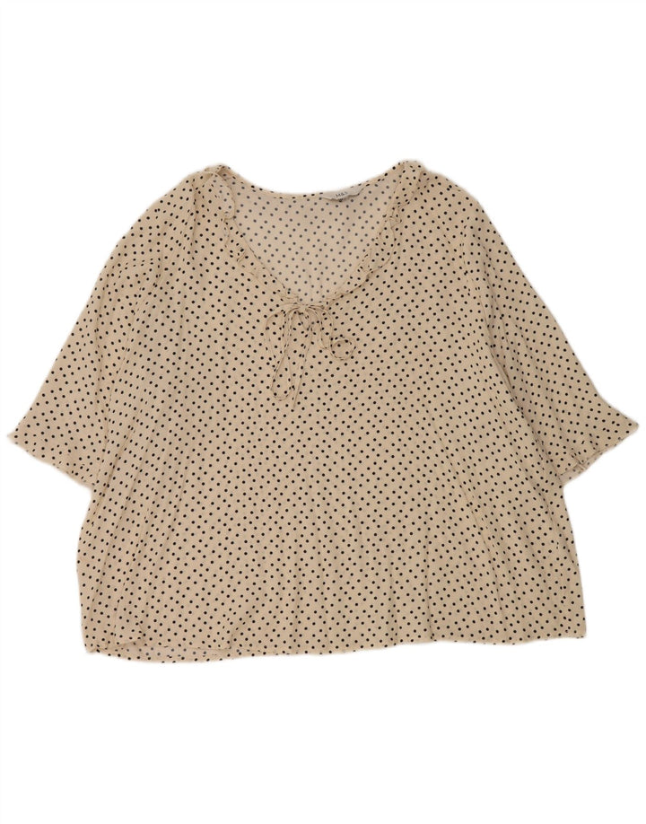 Marks & Spencer Blusa Delantera con Volantes para Mujer Reino Unido 18 XL con Lunares Blancos