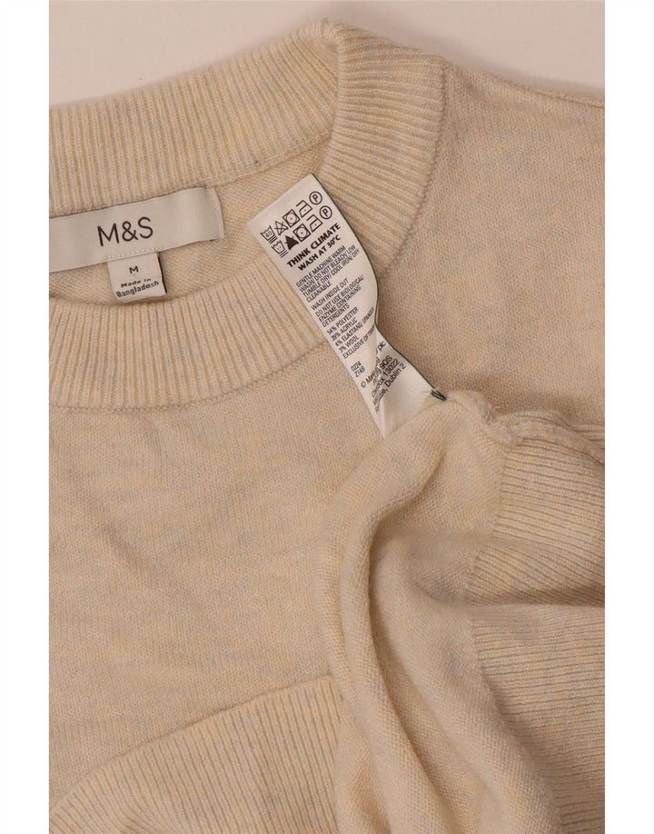Marks & Spencer Suéter de cuello redondo para mujer UK 44 Medio beige moteado
