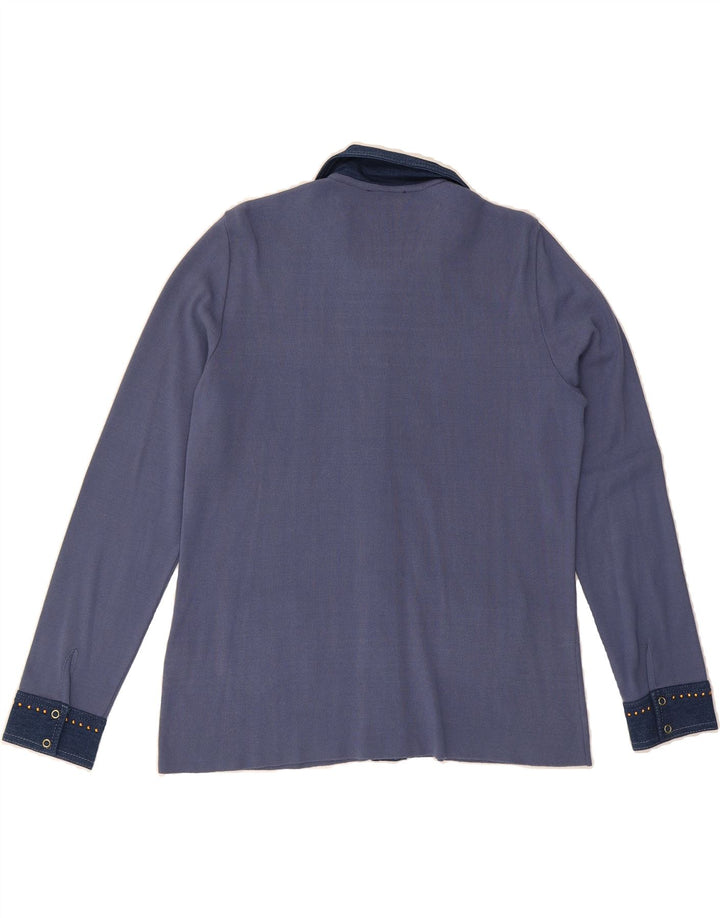 GATTINONI Womens Shirt IT 48 XL Blue Colourblock Viscose Vintage Gattinoni and Second-Hand Gattinoni from Messina Hembry 