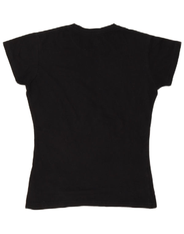 Hard Rock Cafe Camiseta gráfica Amsterdam para mujer Top UK 6 XS Algodón negro