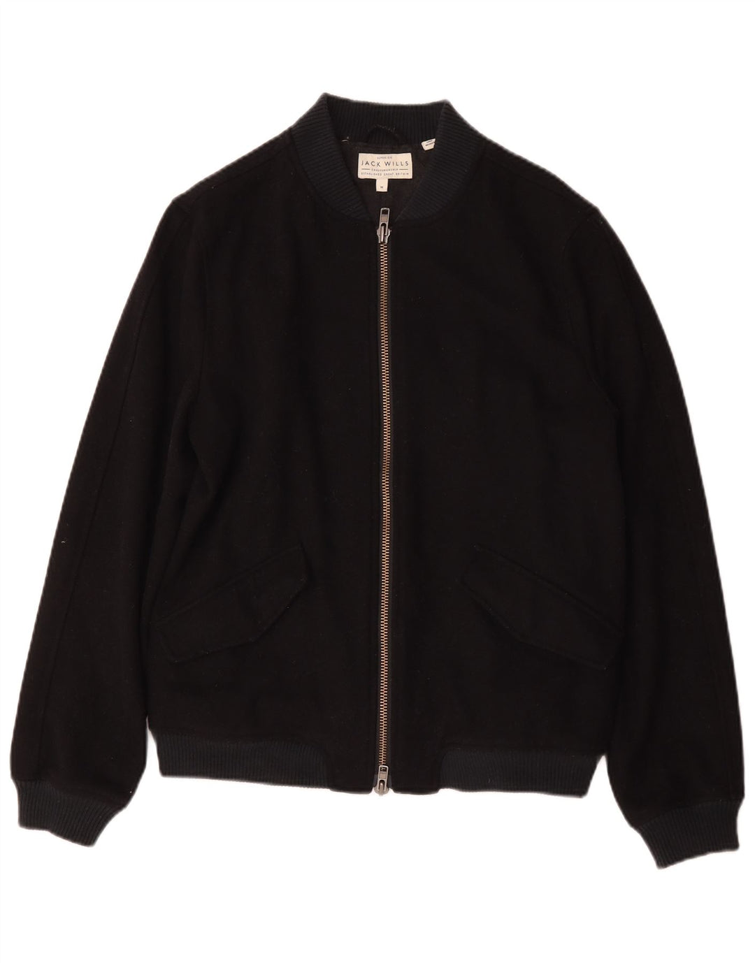 Jack Wills Chaqueta Bomber para Hombre UK 38 Mediana Lana Azul Marino