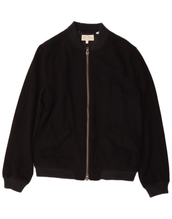 Jack Wills Chaqueta Bomber para Hombre UK 38 Mediana Lana Azul Marino