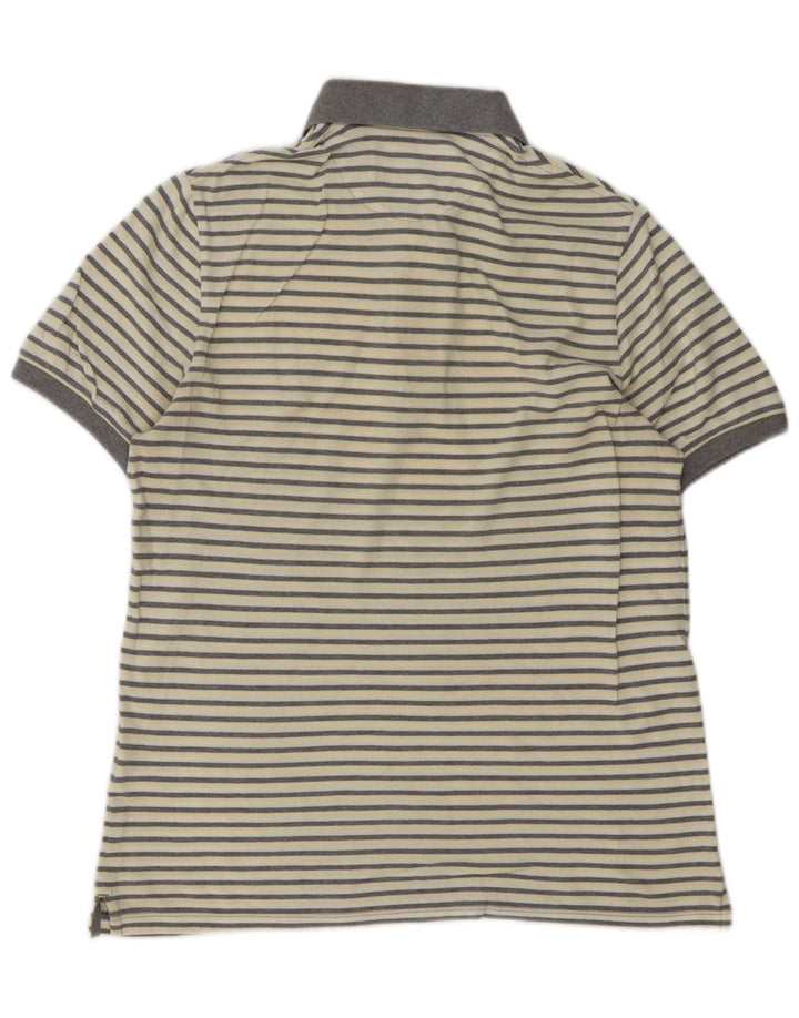 Lyle & Scott Polo para hombre de algodón a rayas blanco roto mediano