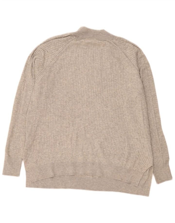 Marks & Spencer Jersey De Cuello Con Cremallera Para Hombre Viscosa Gris Medio