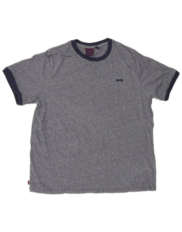 Superdry Camiseta para hombre Top 2XL Algodón moteado azul marino