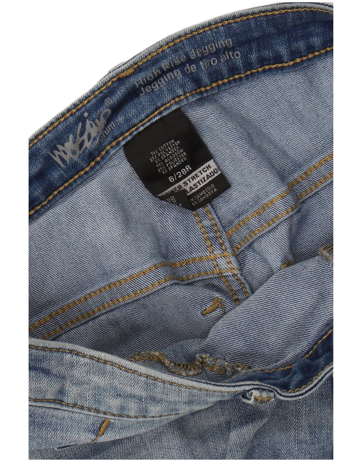 MOSSIMO Vaqueros Jegging de talle alto desgastados para mujer US 6 Medium W28 L28 Azul