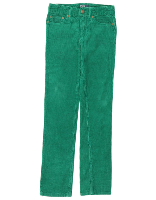 Polo Ralph Lauren Pantalones de pana delgados para mujer UK 8 Small W26 L28 Verde
