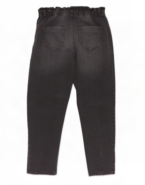 Zara Jeans Cónicos Cortos De Cintura Alta Para Mujer EU 36 XS W26 L24 Algodón Negro