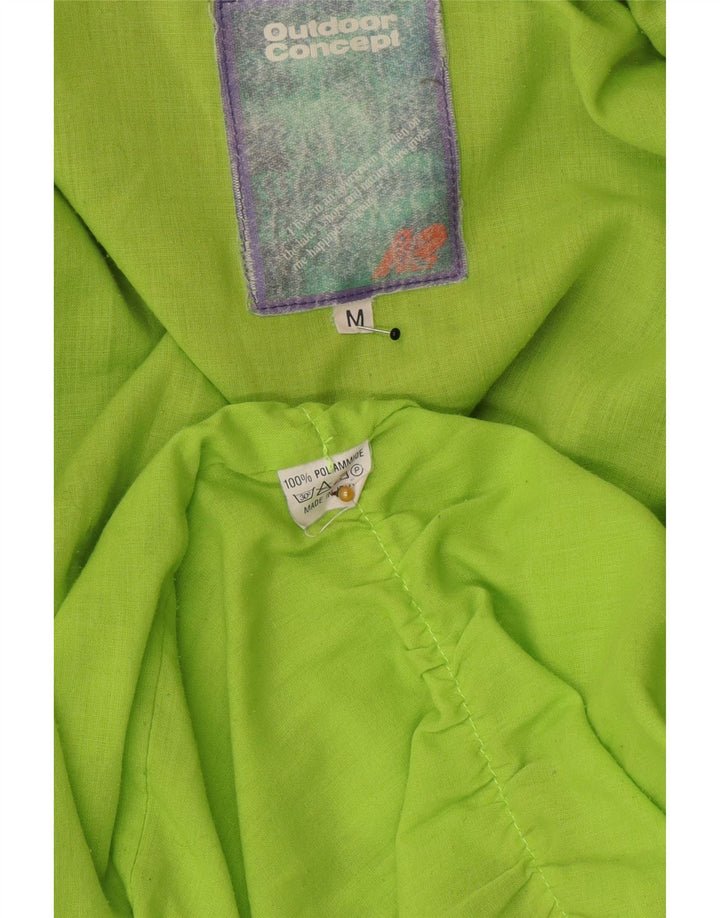 Vintage hombres con capucha chaqueta utilitaria Reino Unido 38 gris medio colorblock poliéster