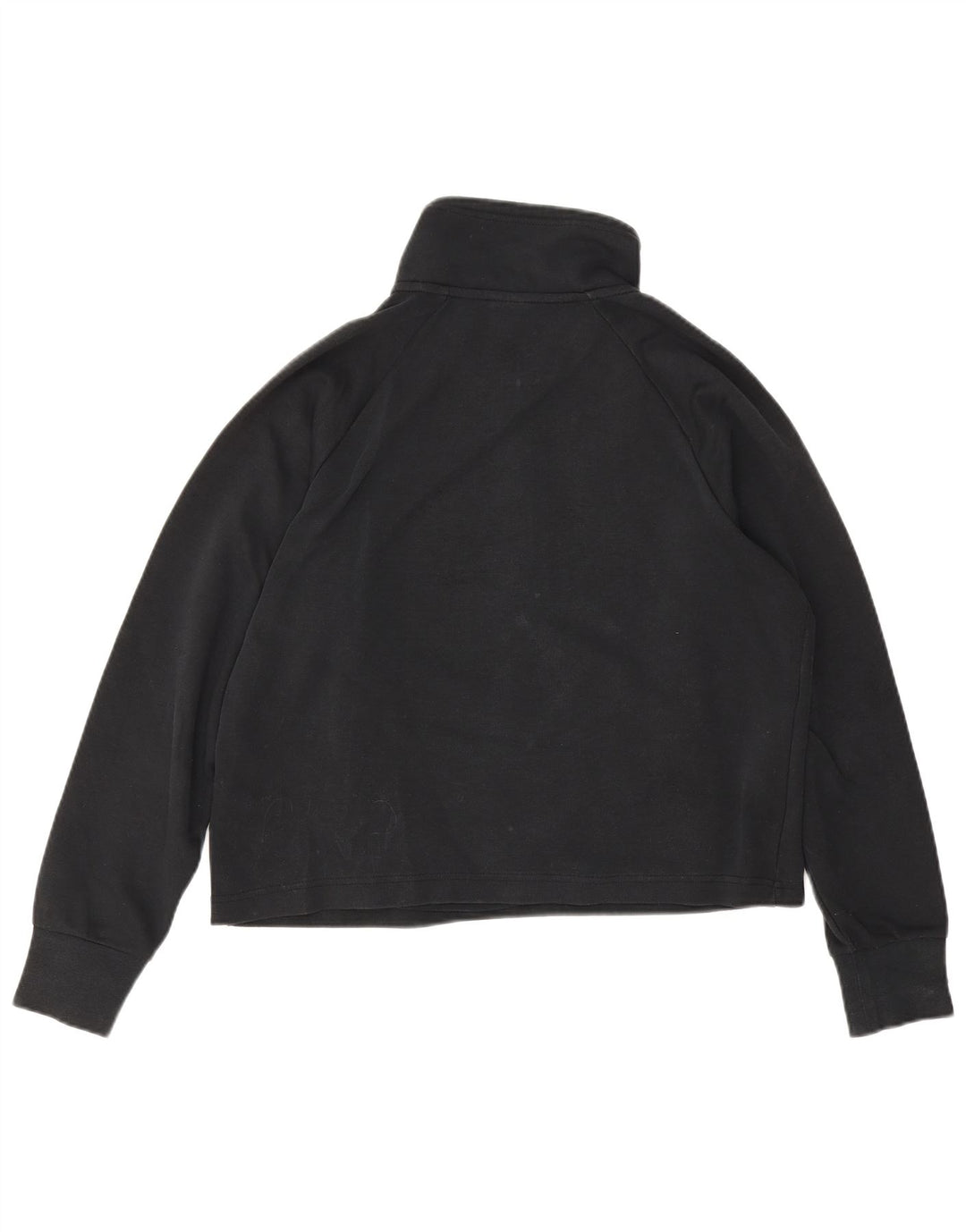 Nike Mujer Oversize Crop Zip Neck Sudadera Jumper UK 10 Small Negro