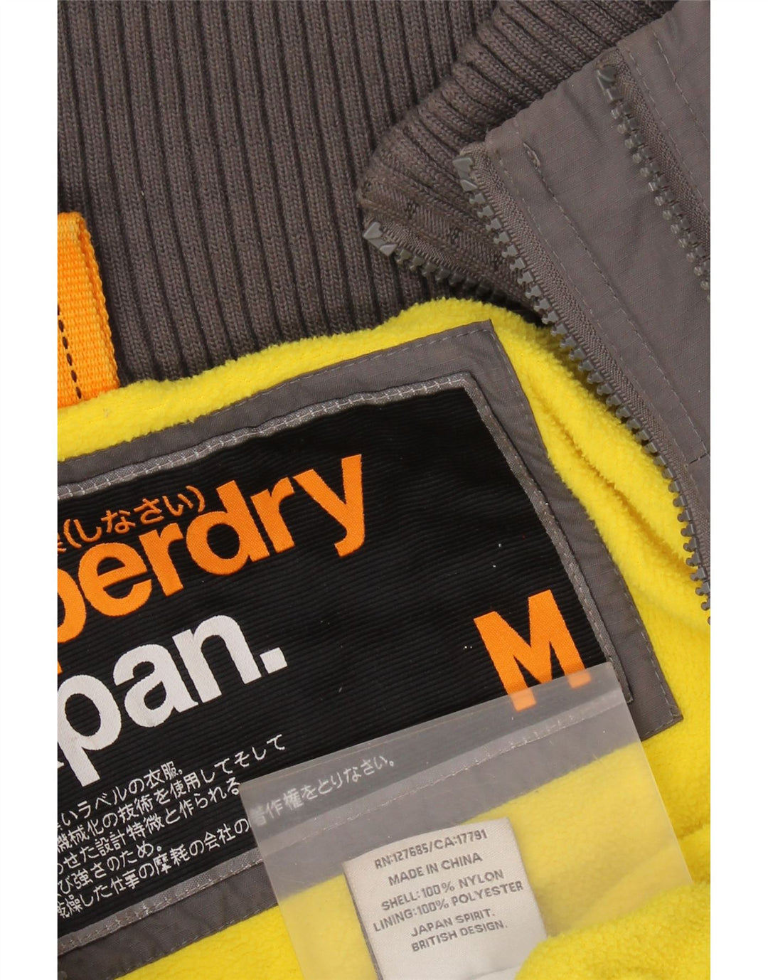 SUPERDRY Chaqueta cortavientos con capucha para hombre UK 38 Medium Grey Nylon