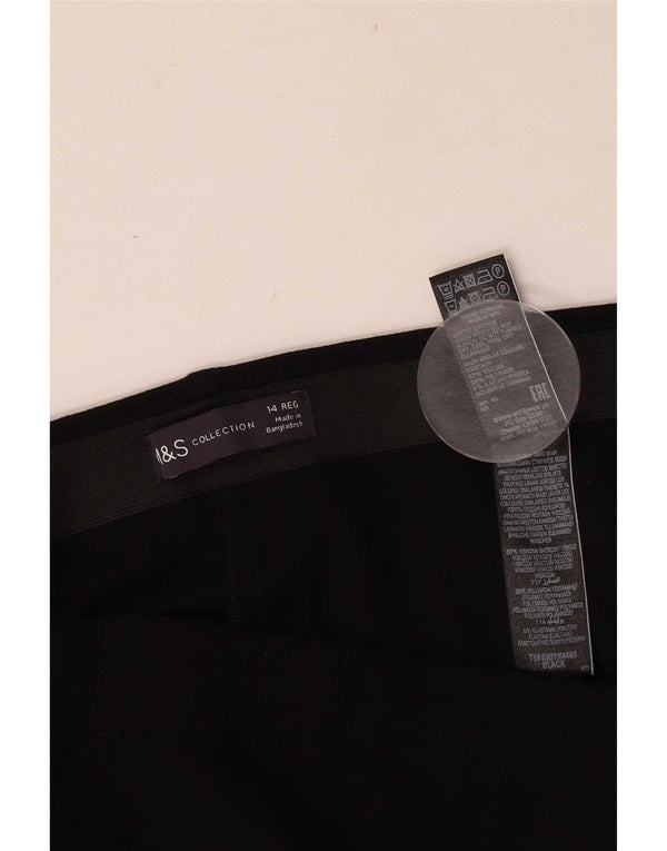 Marks & Spencer Pantalones Casuales Rectos para Mujer UK 40 Large W32 L29 Negro
