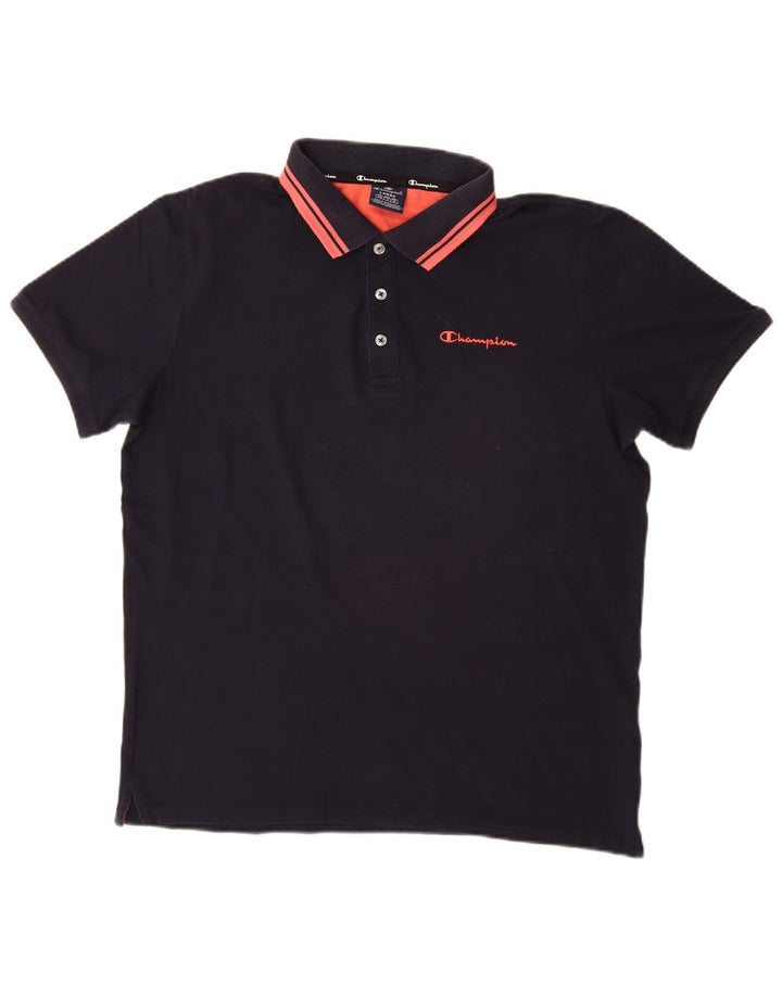 Champion Polo para hombre de algodón azul marino grande
