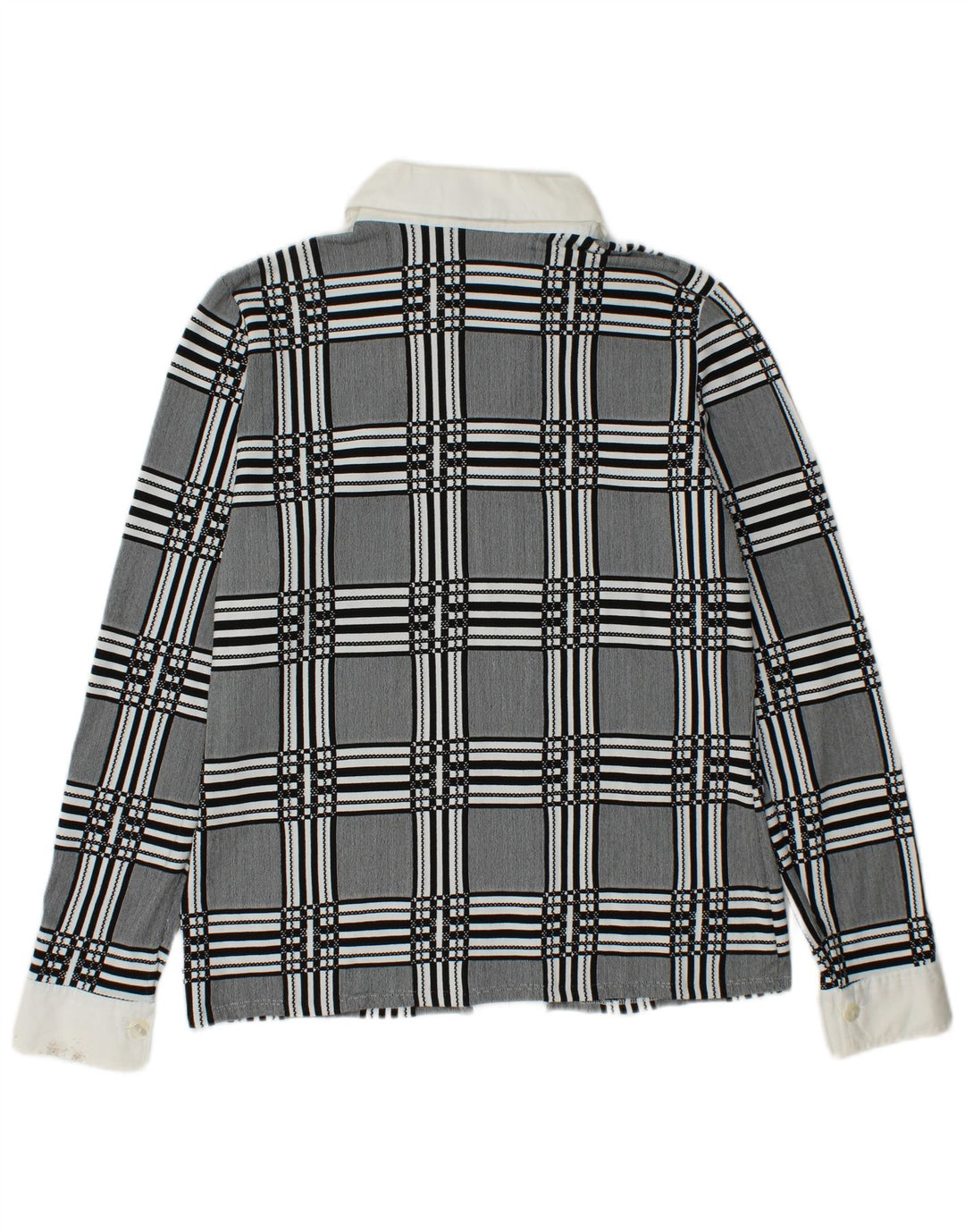 NARACAMICIE Blusa camisera de doble botonadura para mujer UK 44 Cuadros gris medio