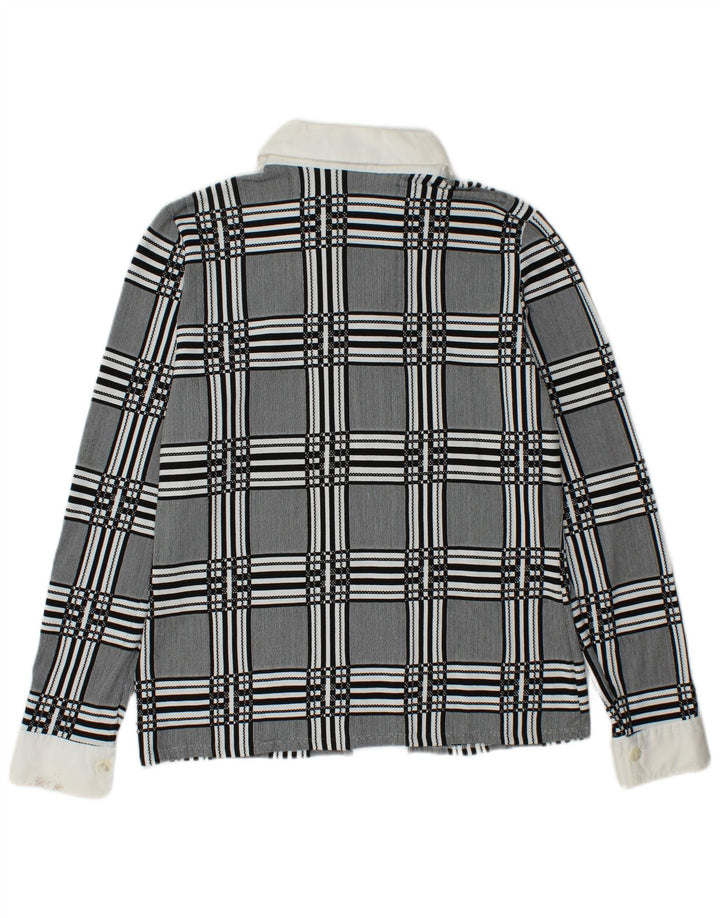 NARACAMICIE Blusa camisera de doble botonadura para mujer UK 44 Cuadros gris medio