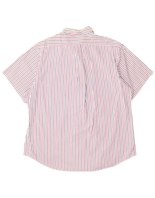 Polo Ralph Lauren Camisa de ajuste personalizado para hombre Talla 17 1/2 44 XL Rosa Rayas