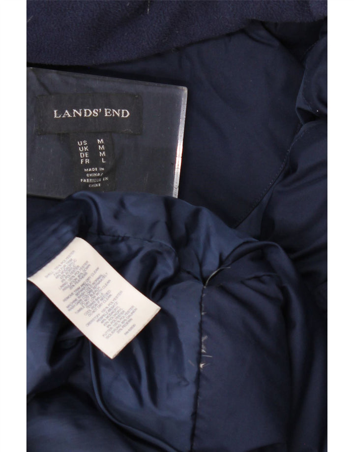 Lands End Abrigo acolchado con capucha para mujer UK 44 Medio Azul marino Poliéster